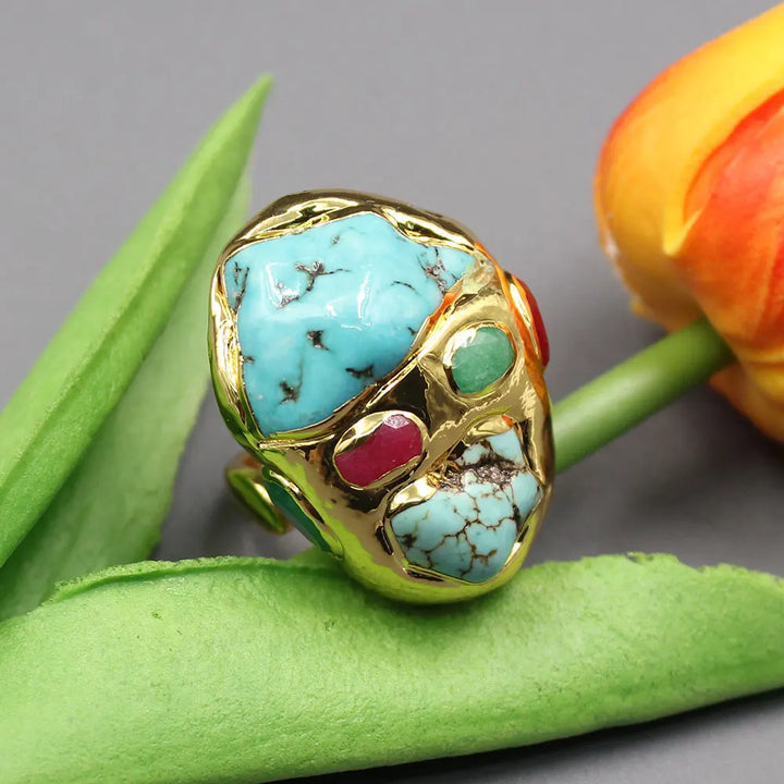 טבעת טורקיז ואגאט דגם ברוריה