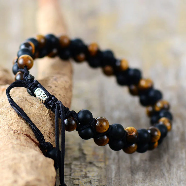 צמיד עין הנמר שחור לגבר