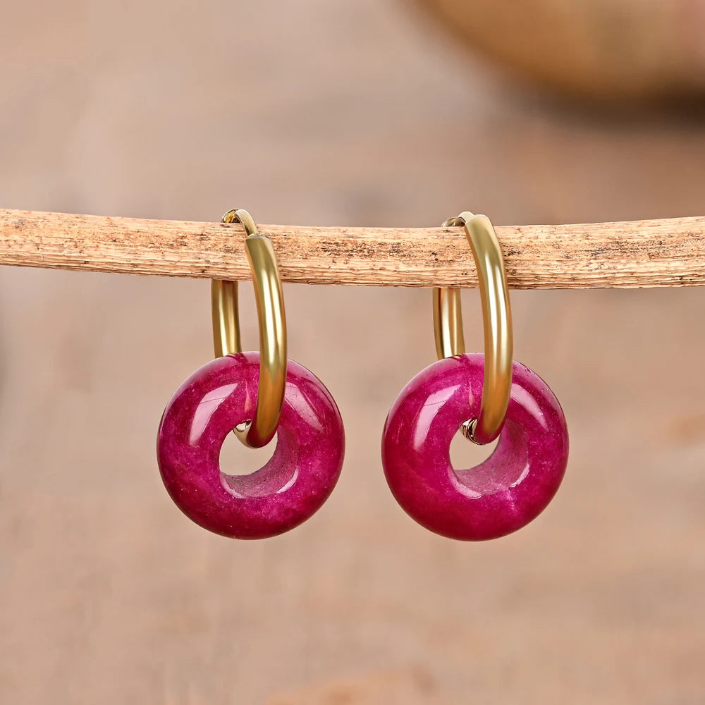 עגילי אבן חן - דגם רינה