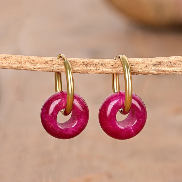 עגילי אבן חן - דגם רינה