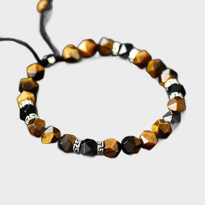 צמיד אוניקס שחור לגבר