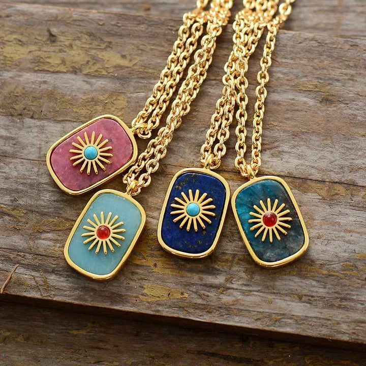 קולר “גאומטריית האבן” – תליון אבן טבעית