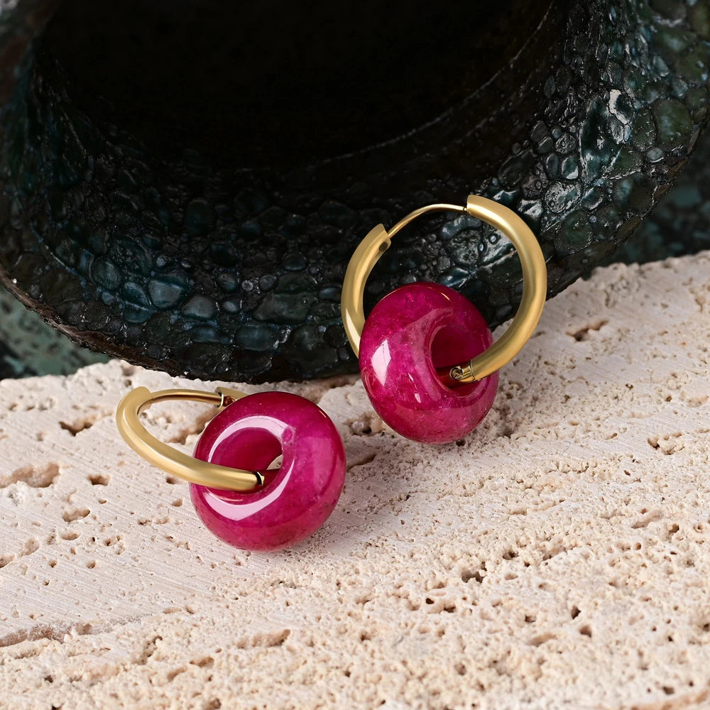 עגילי אבן חן - דגם רינה