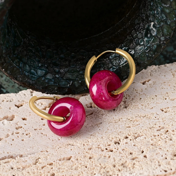 עגילי אבן חן - דגם רינה