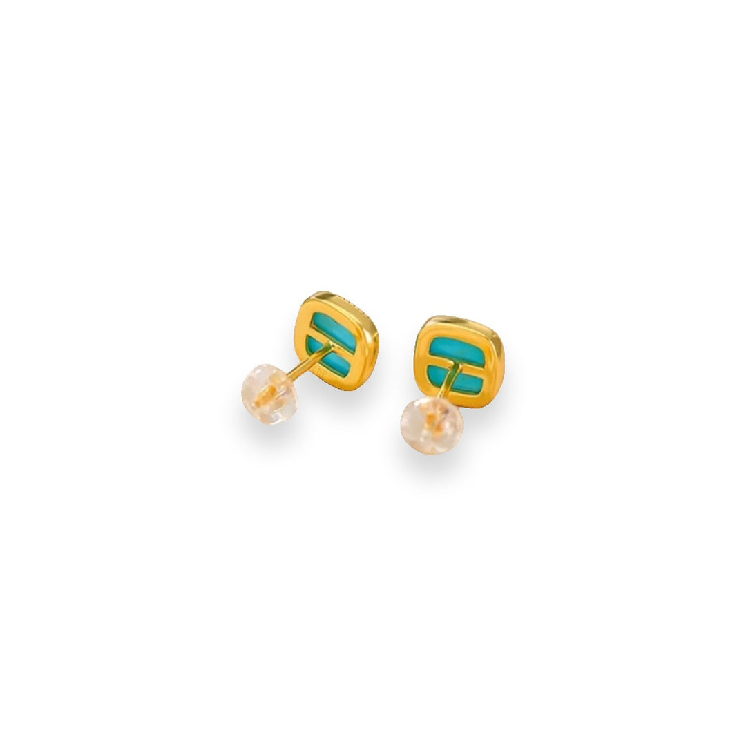 עגילי טורקיז דגם און