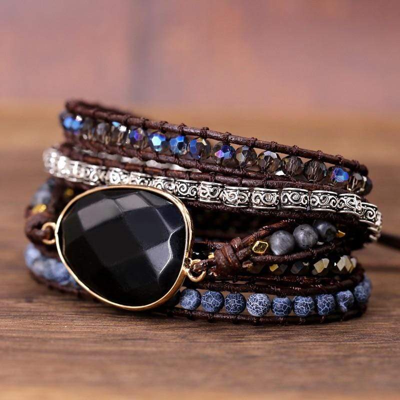 צמיד עטיפה אוניקס – כוח, הגנה וקרקוע